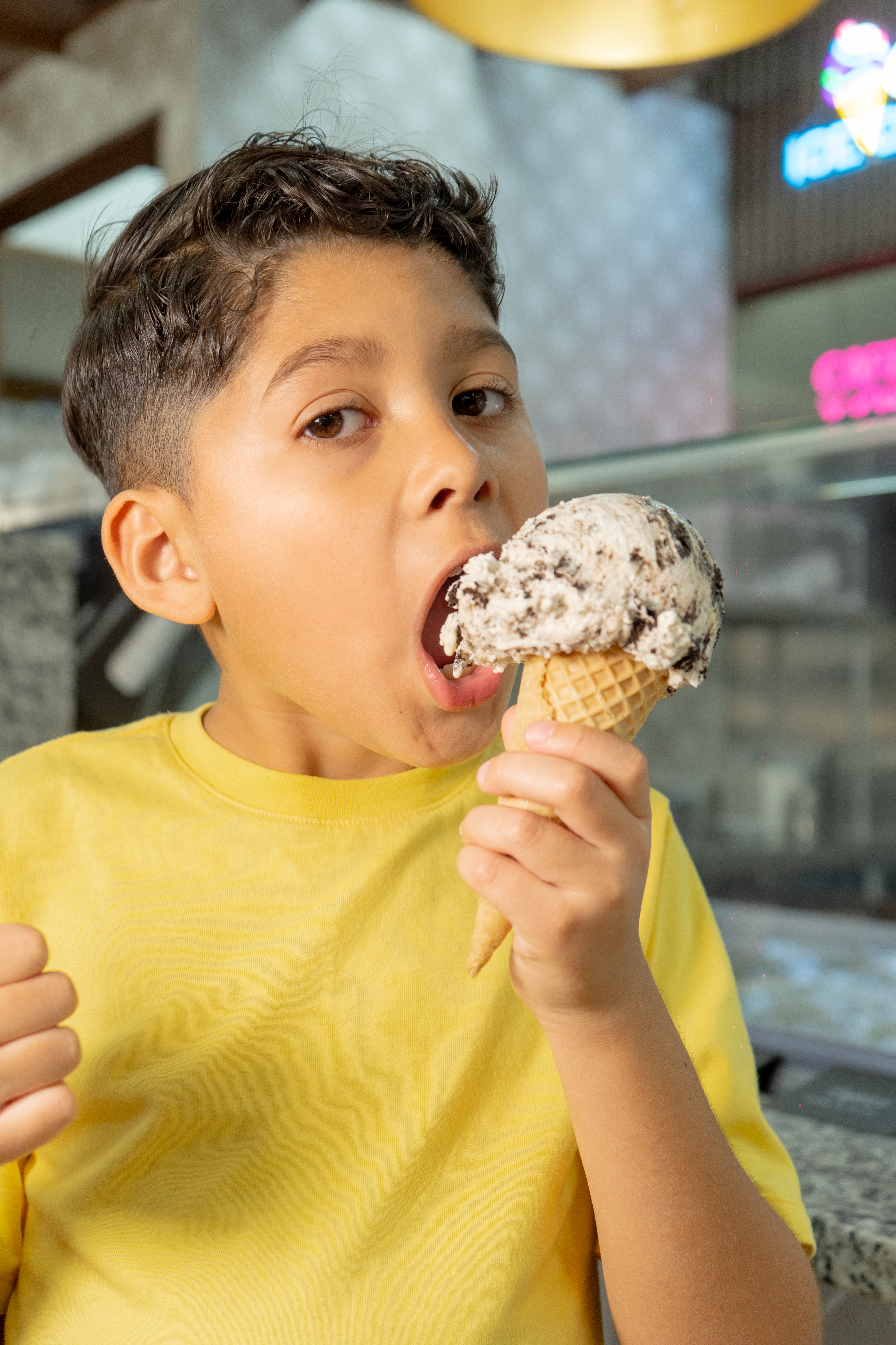 Kid enjoying ice cream